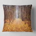 thumbnail image 2 of Designart Yellow Fallen Leaves in Morning - Landscape Photography Throw Pillow - 16x16, 2 of 5