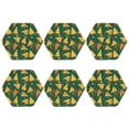 thumbnail image 2 of Pofeuu Pizza Print Leather Coasters Set of 6, Round Cups Mugs Mat Pad for Home Kitchen Heat Resistant Drink Coasters,Hexagon, 2 of 7