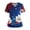 Dark Blue, variant on USA 250th Anniversary Scrubs Top for Women - Floral Patriotic V-Neck Nursing Uniform with Pockets, Ombre Gradient Short Sleeve Tunic White XXL