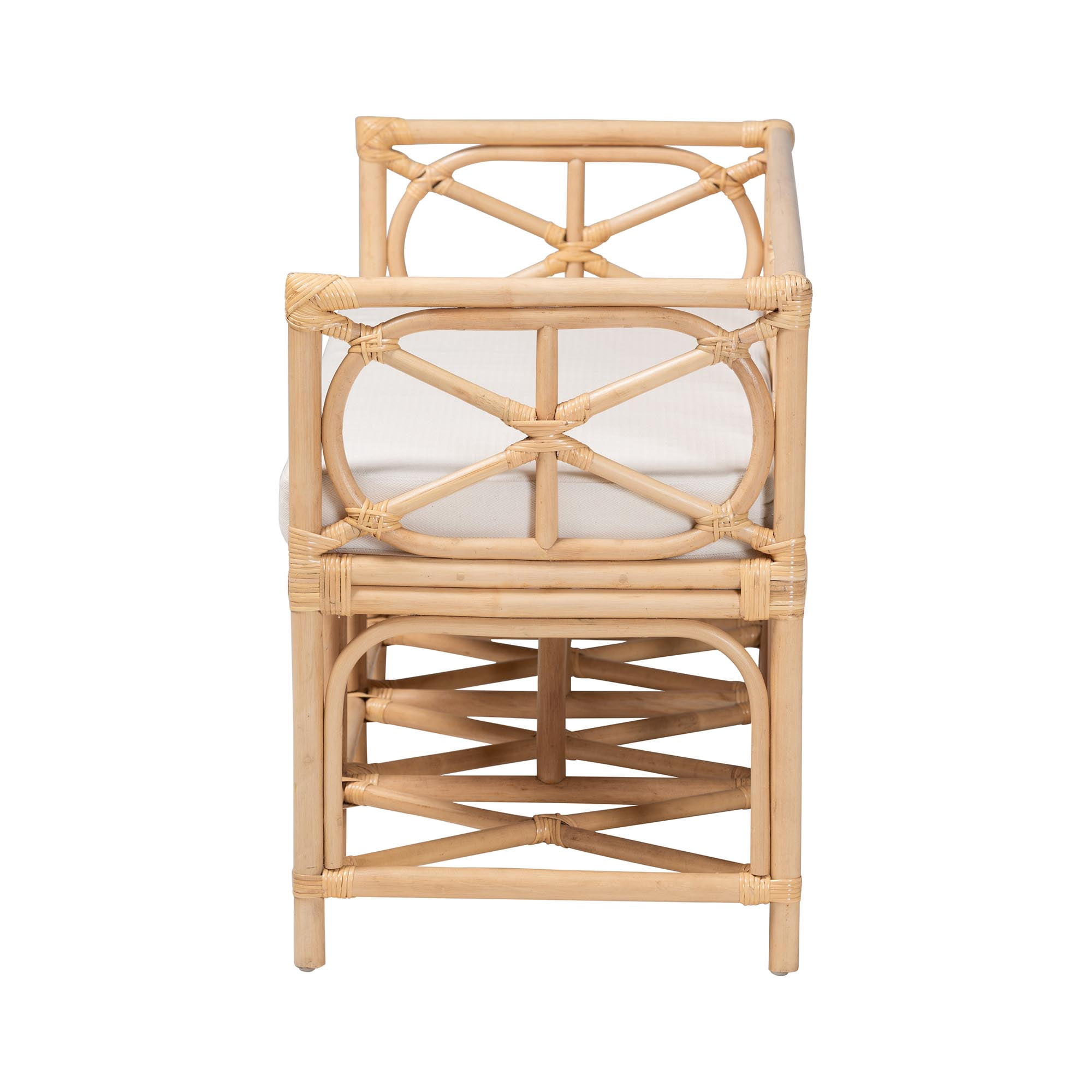 bali & pari Theo Boho Bench, Natural Rattan