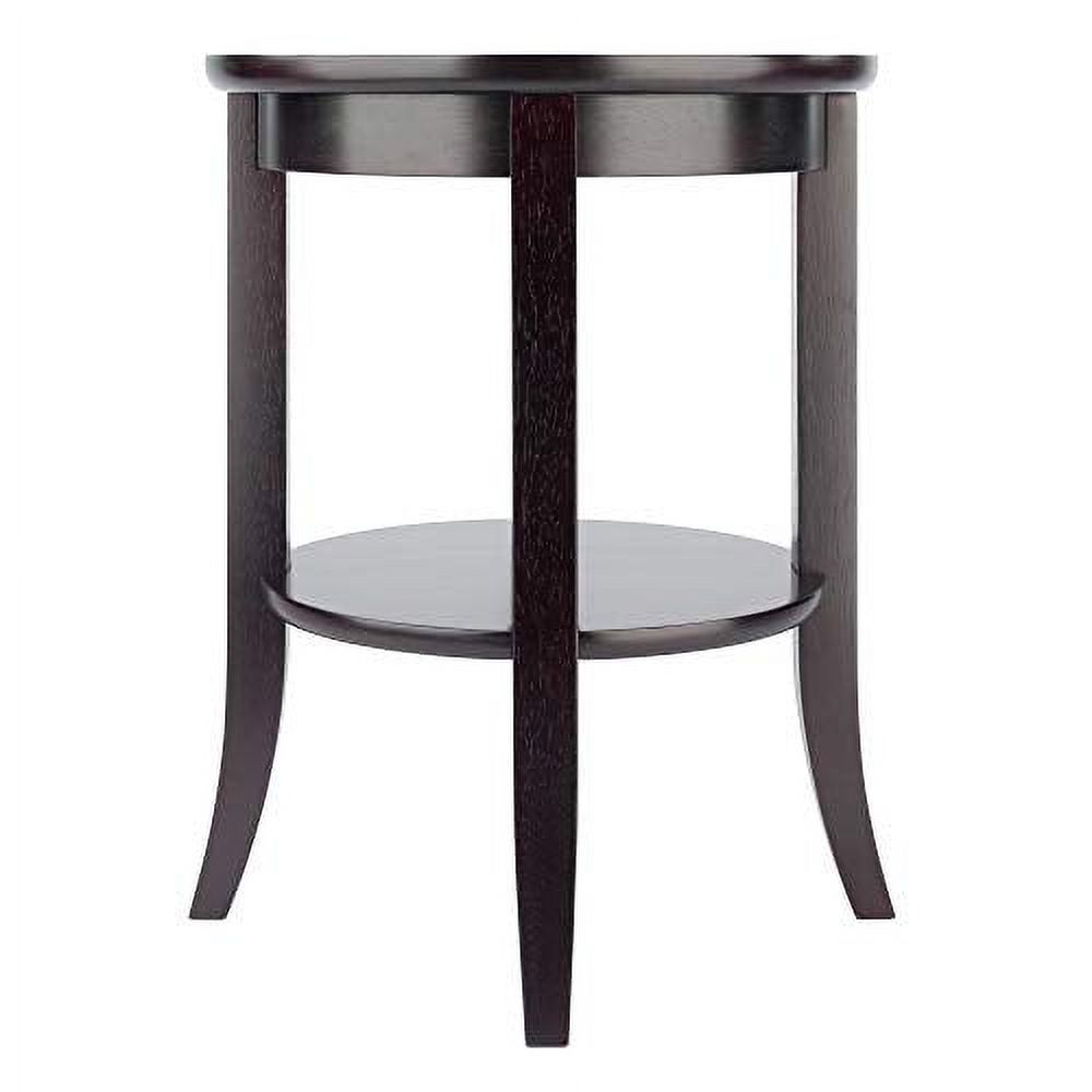 Winsome Wood Genoa Round End Table with Glass Top, Espresso Finish - image 3 of 4