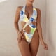 thumbnail image 2 of Trajes de baño para mujer Hawaiian Sexy Deep V Neck Front Cross Halter Traje de baño Cheeky Bottom Beachwear Sets Fridja  nalpqowj51031, 2 of 6