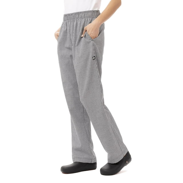 Pantalones Chef Works Essential Acampanados para Mujer, Cuadro Pequeño, XL