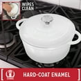 thumbnail image 3 of Basque Enameled Cast Iron Cookware Set, 7-Piece Set, Nonstick, Oven Safe White, 3 of 6