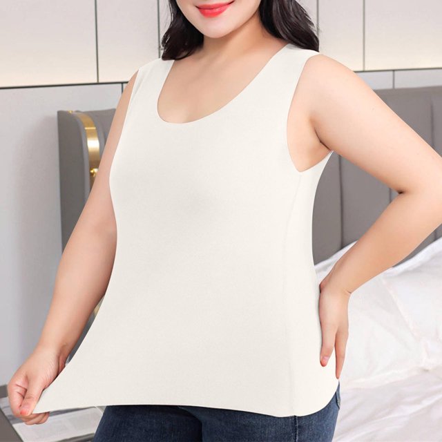Meichang Débardeurs pour Femmes Grande Taille Sans Manches T-Shirts d'Entraînement Course Athlétique Col Rond Couche de Base Chandail Uni Léger Débardeur d'Été