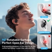 Open Ear Earbuds, Bluetooth 5.4 Wireless Earbuds with Earhooks, 70Hrs Playtime Bluetooth Earphones with LED Display Charging Case, Hifi Stereo Over Earbuds IP7 Waterproof for Sports, Running, Workout