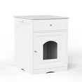 thumbnail image 6 of Wooden Pet House Cat Litter Box Enclosure with Drawer - Side Table Indoor Pet Crate Cat Home Nightstand, 6 of 9