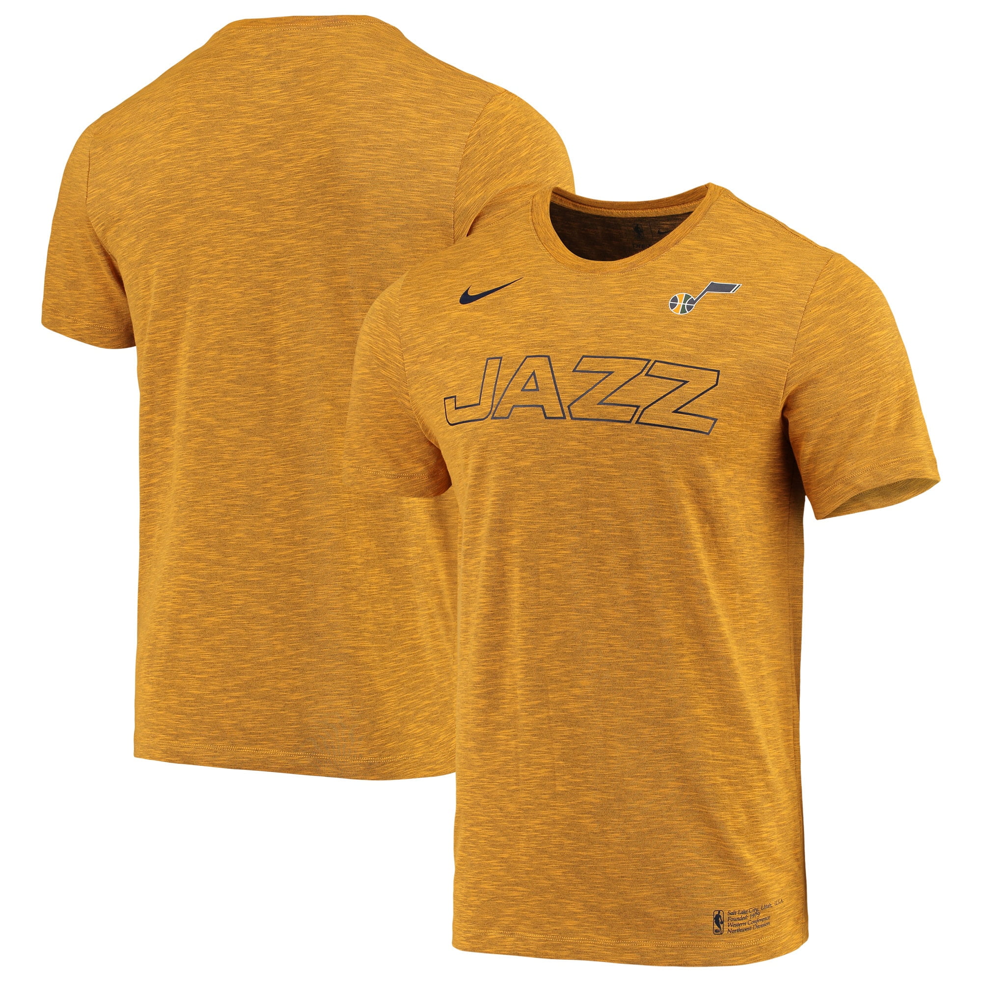 Utah Jazz Nike Essential Facility Performance T-Shirt - Heathered Gold