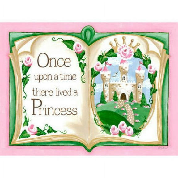 Oopsy Daisy's Once Upon a Time Storybook, Pink Canvas Wall Art, Size 24x18