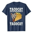 thumbnail image 2 of Men's T Shirts Taco Cat Printed Casual Short Sleeve Graphic Tees Soft Loose Lightweight Fit Comfortable Crew Neck Men's Shirts Navy S, 2 of 3