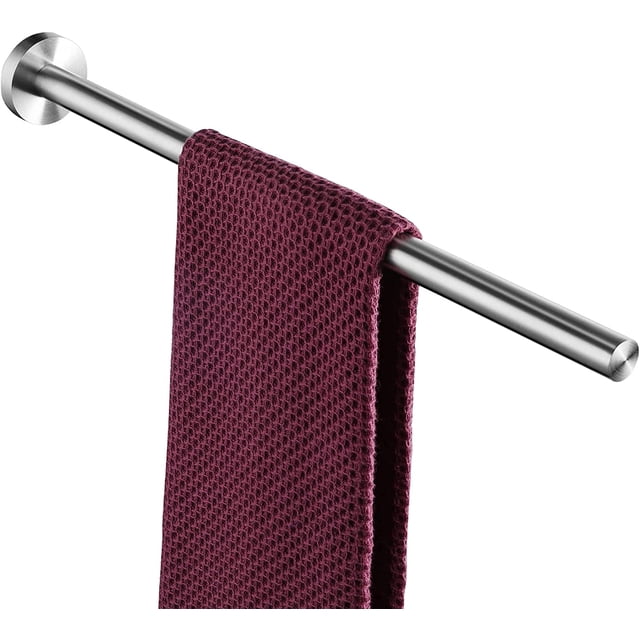 Toallero de baño de acero inoxidable cepillado, toallero de pared, 40 cm