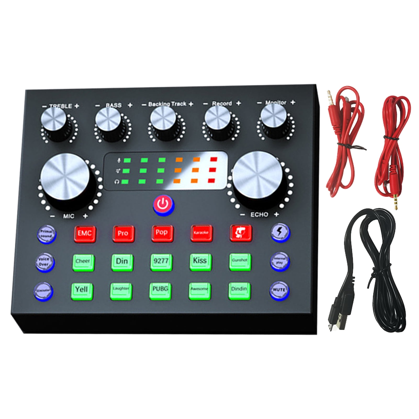 Universal Multiple Effects Mixer Board Live Sound Card Broadcast Voice ...