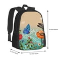 thumbnail image 2 of Lafuoo Colorful Plants And Insects Pattern Large Capacity Backpack, Durable Adjustable Straps Campus, Travel, Work Computer Backpack, Unisex-One Size, 2 of 7