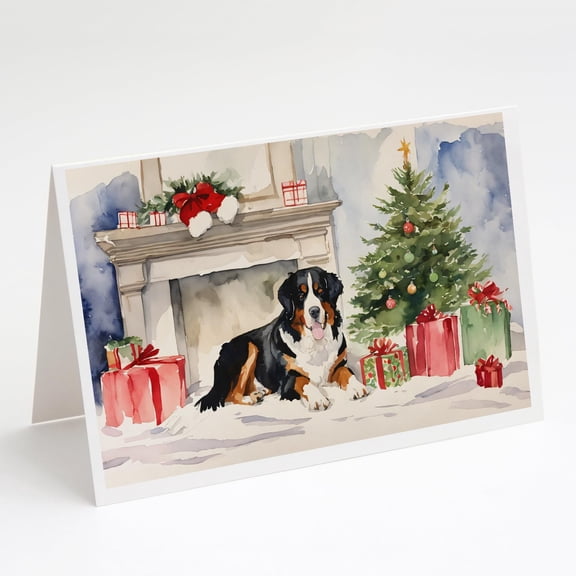 Bernese Mountain Dog Christmas Greeting Cards and Envelopes Pack of 8 7 in x 5 in