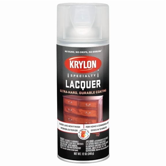 6-Pack of 12 oz Krylon K07032777 Clear Lacquer Lacquer Spray Paint