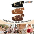 thumbnail image 6 of SUOSDEY Women's Belts Ladies Leather Waist Belt for Jeans Dress 3 Pack, 6 of 7