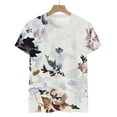thumbnail image 4 of Aloohaidyvio Tops,Womens Short Sleeve Round Neck Printed Loose Tops Blouse T-Shirt, 4 of 5