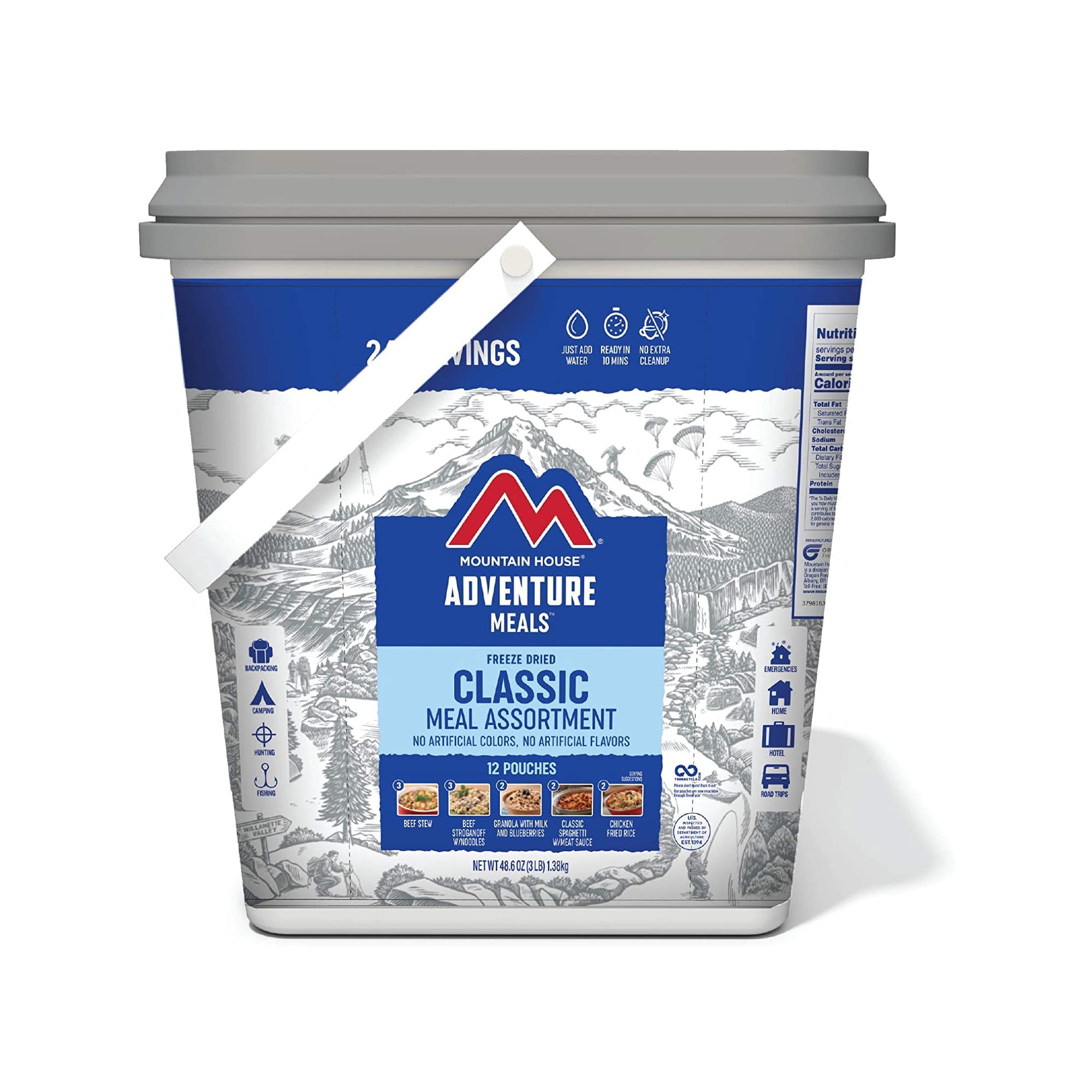 Mountain House Classic Bucket Freeze Dried Emergency Survival Food for