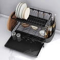 thumbnail image 4 of Dish Rack 2-Layer Stainless Steel Large Plate Rack with 2 Draining Board Cutlery Rack Dish Drainer Kitchen Counter Cup Rack Kitchen Dryer, 4 of 6