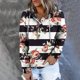 thumbnail image 2 of Blusa de manga larga con bolsillo estampado a la moda para mujer, blusas informales, sudaderas con botones Pompotops FGAJ17447, 2 of 6
