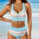 thumbnail image 1 of Trajes de baño para mujer, Trajes de baño para mujer Moda Mujer Estampado Casual Sin Espalda Abertura Bikinis de Cintura Alta Conjuntos de Trajes de Baño para Mujer Traje de Baño, 1 of 6