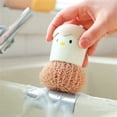 thumbnail image 2 of PpgejGEK Easter Egg Cleaning Ball Steel Wool Scrubber Non Shedding Kitchen Dishwashing Brush with Detachable Scouring Pad and Cute Chicken Handle for Pots Pans Cookware Size 4.72 inch, 2 of 6