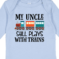 thumbnail image 4 of Inktastic My Uncle Still Plays with Trains Boys or Girls Long Sleeve Baby Bodysuit, 4 of 5