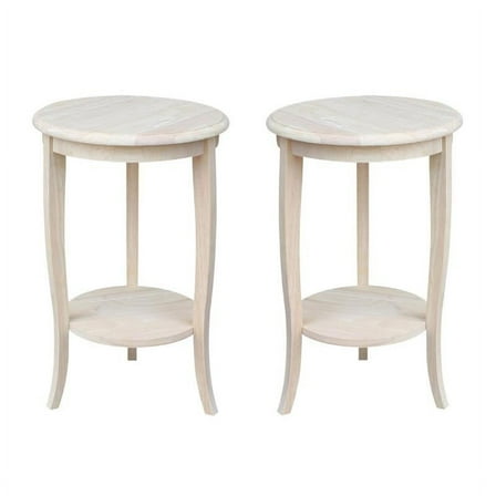 Home Square Cambria 24"H Traditional Round End Table - Set of 2