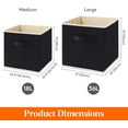 Lifewit Collapsible Storage Cubes 13 inch Foldable Fabric Bins Multicolor Organizers, Black