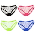 thumbnail image 1 of Women's Transparent Brief Girls Lady Panties Ruffle Ruffle Mesh G-string Edge Mesh Temptation Underpants Underwear, 1 of 8