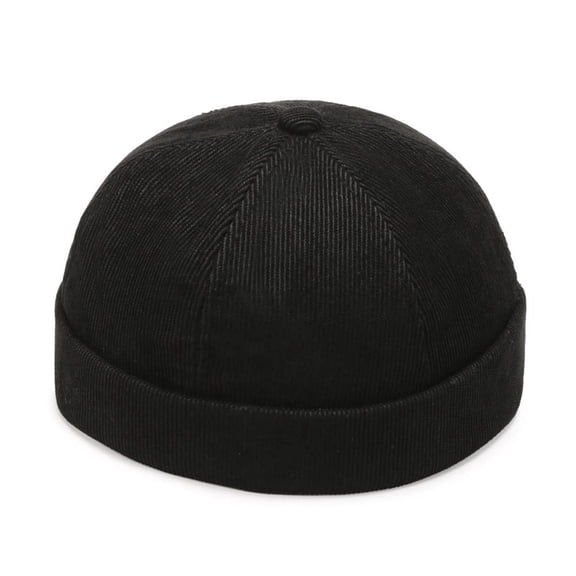 YM YOUMU Unisex Corduroy Brimless Sailor Hat Adjustable Rolled Cuff Beanie Skullcap Hip Hop Harbour Cap