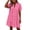 Hot Pink, variant on HOMBOM Dress V Neck Short Sleeve Graduation Graduation for Women Versatile Workwear