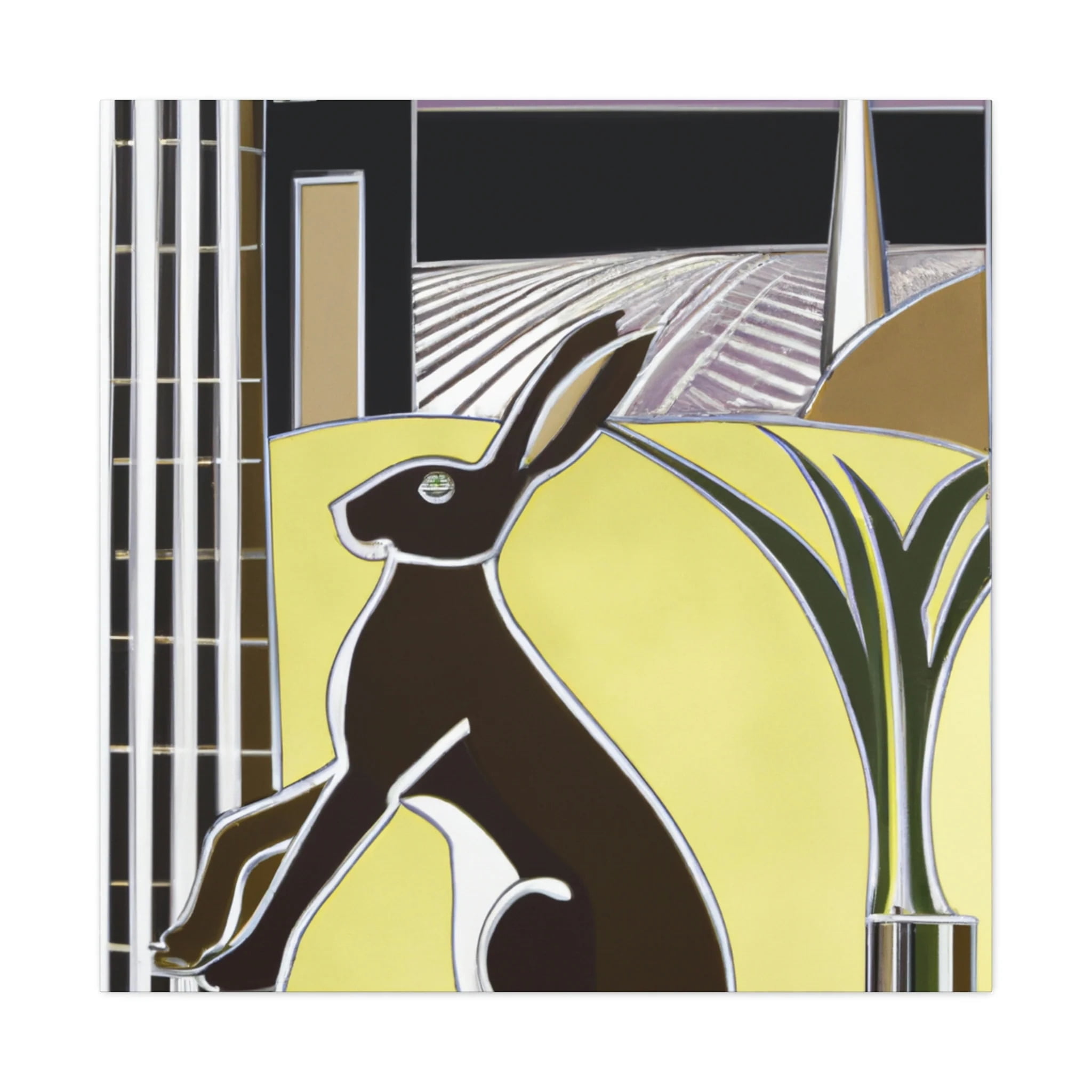 Rabbit in Art Deco - Canvas - Walmart.com
