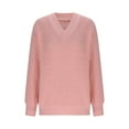 thumbnail image 4 of Women's Long Sleeve Sweatshirt Solid Color Pullover V-neck Sweater Casual Basic Fall Clothes Outfits Fashion Winter Clothing, 4 of 6
