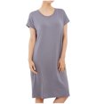 thumbnail image 2 of Fnooota Built in Bra Nightgowns for Women, Cotton Loose Plus Size Casual Summer Sleepwear Gray Size 3XL, 2 of 7