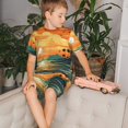 thumbnail image 4 of Balery Tropical Sunset Paradise Conjunto de Pijama Infantil de Manga Corta con Estampado – Ropa de Dormir de Algodón Suave-4X-Large, 4 of 6