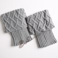 thumbnail image 1 of Calcetines cálidos para mujer Botas de lana tejidas para mujer Leggings cortos con rejilla de diamantes y vuelta, 1 of 6