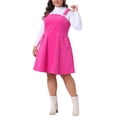 thumbnail image 2 of Vestido corto de tirantes de pana de talla grande Agnes Orinda con bolsillo 2X rosa intenso, 2 of 5