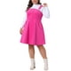 thumbnail image 2 of Vestido corto de tirantes de pana de talla grande para mujer Agnes Orinda con bolsillo 1X Rosa intenso, 2 of 5