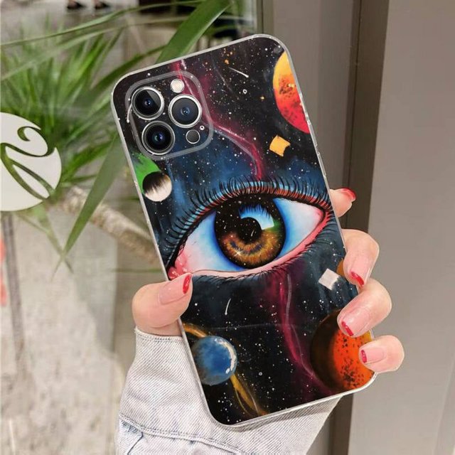Funda de teléfono de arte psicodélico colorido para iPhone 8, 7, 6, 6S Plus, X, SE, 2020, XR, XS, 14, 11, 12, 13, Mini Pro Max