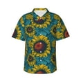 thumbnail image 2 of Xecao Sunflowers print Hawaiian shirt - a stylish short-sleeve button-down for men, perfect for casual beach and tropical outings., 2 of 9