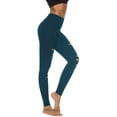 thumbnail image 2 of Womens High Waist Yoga Pants Cutout Ripped Tummy Control Workout Running Yoga Skinny Leggings, 2 of 6