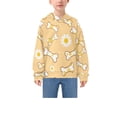 thumbnail image 3 of DIXRUYEE Youth Hoodie Pullover Sweatshirt Dog Bone Chrysanthemum Pattern Printed, 3 of 9