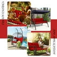 thumbnail image 6 of Outdoor Swing Cushions, Waterproof Thicken Porch Swing Cushions with Ties, 2-3 Seater Patio Swing Replacement Cushion for Backyard, Lawn and Garden（Red-40*47in）, 6 of 6