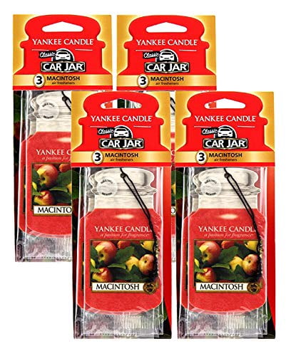 Yankee Candle Car Jar Macintosh Air Fresheners - (4 Packs) - Walmart.com
