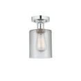 thumbnail image 3 of Innovations Lighting  Edison Cobbleskill - 1 Light 5" Semi-Flush Mount Clear/Polished Chrome, 3 of 5