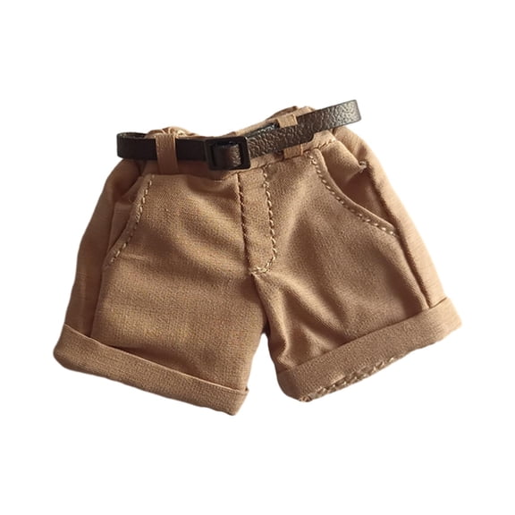Kokiya 1/12 Female Figure Shorts Model Fashionable Costume Soft Handmade DIY Doll Dress Khaki