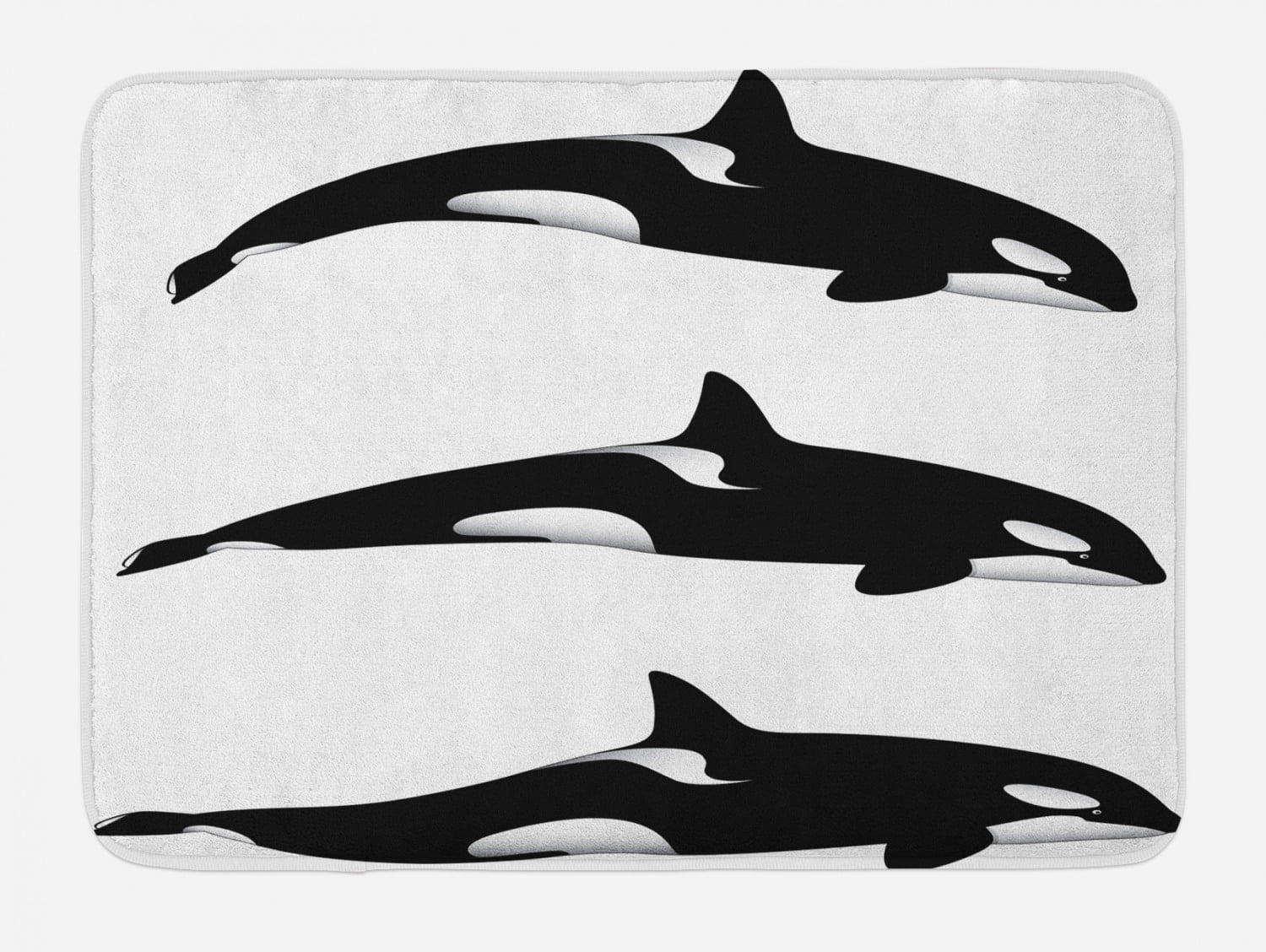 New Set of 10 SMALL Glass Orca Whale Magnets Refrigerator Crafts Black White 
