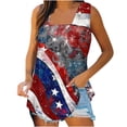 thumbnail image 2 of Puntoco Camiseta sin mangas con cuello cuadrado y estampado del Día de la Independencia para mujer, camiseta holgada sin mangas, 2 of 5