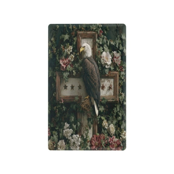 Light Switch Cover Switch Plate Outlet Cover Plug Cover for Electrical Unused Outlet Cover Wreath and Bald Eagle